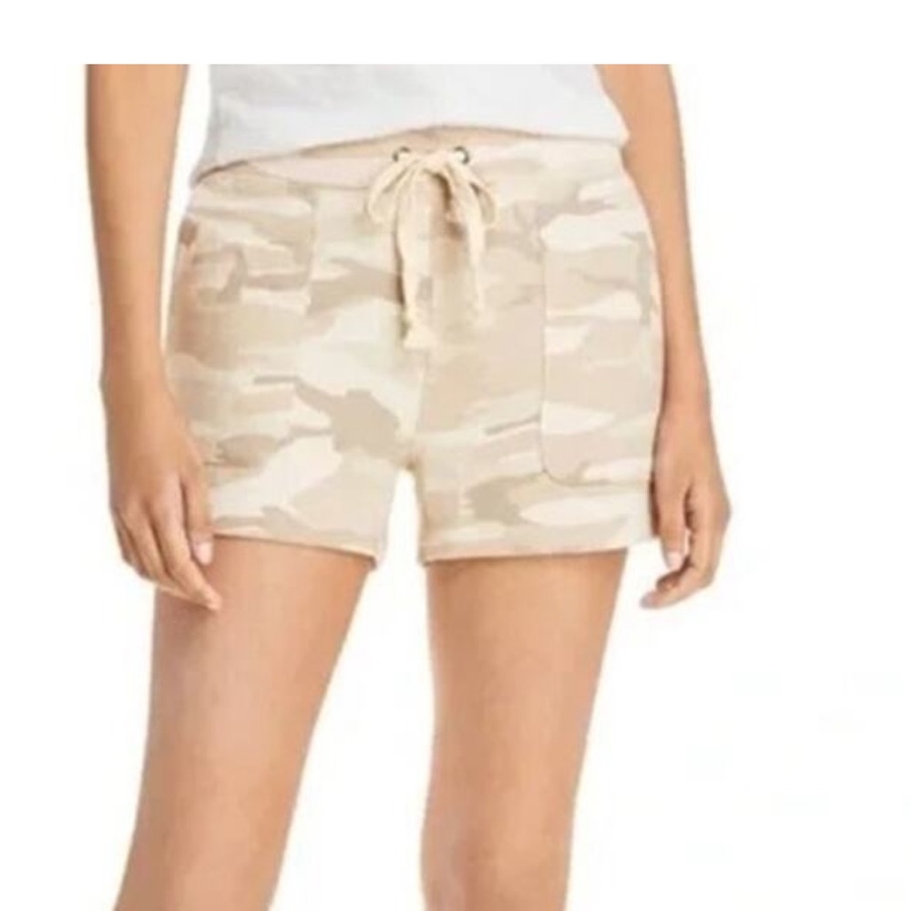 Sanctuary Beige Camo Cargo Linen Shorts Size XL NEW